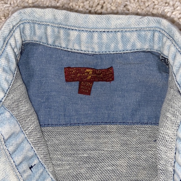 6-9 Month 7 For All Mankind Denim Onesie - Picture 4 of 5